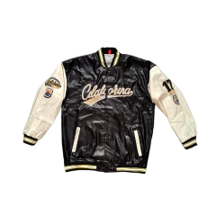 CAMPERA VARSITY JACKET UNIVERSITARIA NEGRA ZILA