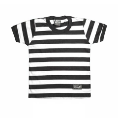 Remera Corta Rayada Blanco