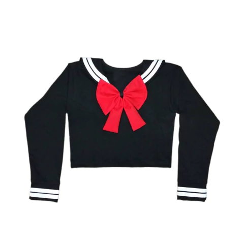 Crop Top Seifuku Negro