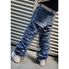 Pantalon Jean Ripped Skinny Chupin Chieno Azul/blanco - KITCH TECH