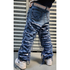 Pantalon Jean Ripped Skinny Chupin Chieno Azul/blanco