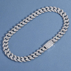 Cadena Cubana Piedra Strass Dorada Plateada Hip Hop Trap 54 - 18 Inch - online store