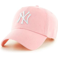 Gorra Vicera Curva New York Rosa Logo Blanco