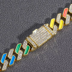 Image of Cadena Cubana Piedra Strass Dorada Plateada Hip Hop Trap 55 - 24 Inch