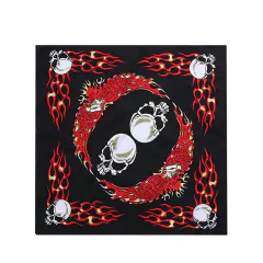 Pañuelo Estilo Calavera en Llamas Fuego Roja Negra