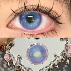 Lentes De Contacto Fantasia Cosplay Gold Fish Azul Violeta