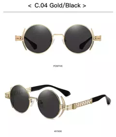 Anteojos de Sol Redondos Steampunk Retro Metalicos