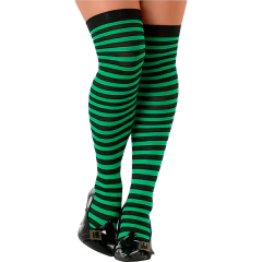 Medias Bucaneras Rayadas Verde y Negra 68cm