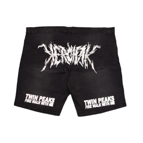 Bermuda Short Estampado Negro Volsano Negro