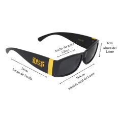 Anteojos De Sol Locs Negros Dorados Hardcore N°91169