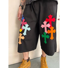 Bermuda 3/4 Jorts Full Black Cruces Chrome 2 - KITCH TECH