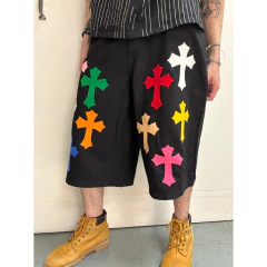 Bermuda 3/4 Jorts Full Black Cruces Chrome 1 en internet