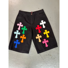 Bermuda 3/4 Jorts Full Black Cruces Chrome 1