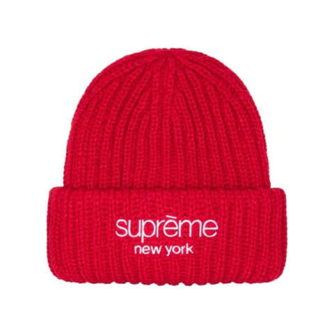 SUPREME CLASSIC LOGO CHUNKY RIBBED BEANIE - RED - U$D 150