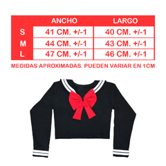 Crop Top Seifuku Negro en internet