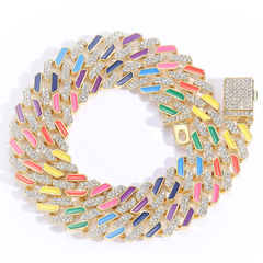 Cadena Cubana Piedra Strass Dorada Plateada Hip Hop Trap 55 - 20 Inch - comprar online