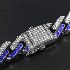 Cadena Cubana Piedra Strass Plateada Hip Hop Trap 56 - 24 Inch - KITCH TECH