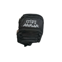 Bag Riñonera Cripy Negra Llamas Kema Blancas