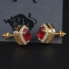 Aros Aleación Zinc Baño Oro 14k Grande Rosca Hip Hop Trap 15