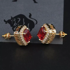 Aros Aleación Zinc Baño Oro 14k Grande Rosca Hip Hop Trap 15