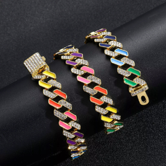 Cadena Cubana Piedra Strass Dorada Plateada Hip Hop Trap 55 - 24 Inch