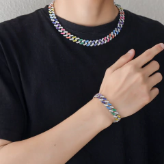 Cadena Cubana Piedra Strass Dorada Plateada Hip Hop Trap 55 - 24 Inch - buy online