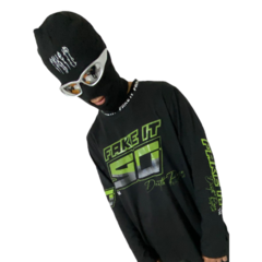 Remera Camiseta Racer Negra con Verde - tienda online