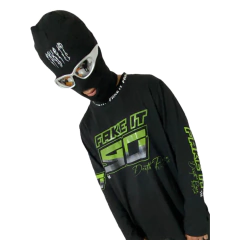 Remera Camiseta Racer Negra con Verde - tienda online