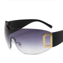 Anteojos de Sol Y2K Curvo Envolvente Grandes A009 en internet
