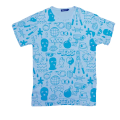 Remera Pattern Tumbeta Celeste