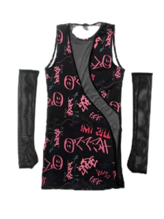 Vestido Gastly Negro Rosa