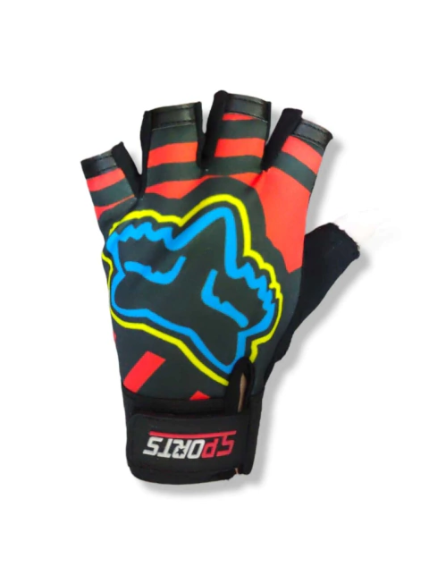 Guante Sport Tactico Moto Carrera Dedo Cortado Mitones Nº5 Fox Rojo