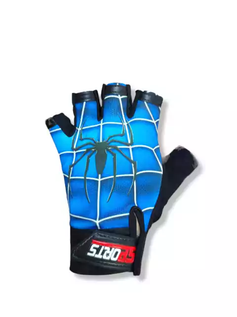 Guante Sport Tactico Moto Carrera Dedo Cortado Mitones Nº5 Spiderman