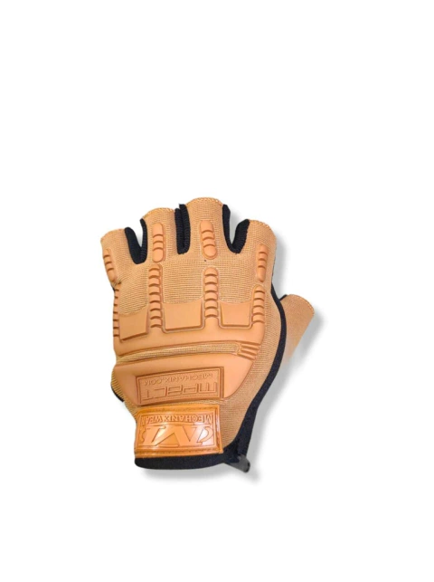 Guante Reforzado Beige Tactico Dedo Cortado Street Moto Bike Nº2