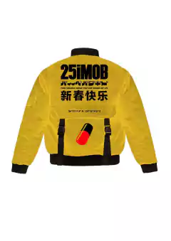 Campera Bomber Puffer Akira Pildora Amarilla - comprar online