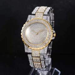 Reloj Strass Dorado-Plata Iced Diamante Simil Oro Trap Hip Hop N5 - comprar online