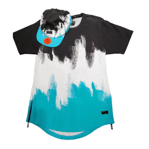 Conjunto Remera Red/Cyan + Gorra Pradagy NYC Original Importada