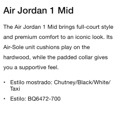 Zapatillas Nike Air Jordan 1 Chutney Taxi - usd330 - comprar online