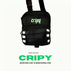 Riñonera mini bag CRIPY negro y verde