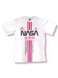 Remera Nasa Fluor Space Blanca