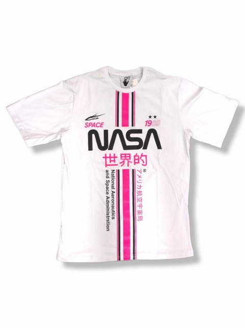 Remera Nasa Fluor Space Blanca