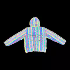 CAMPERA PUFFER REFLECTIVA PLATEADA HOLOGRAFICO - online store