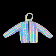 CAMPERA PUFFER REFLECTIVA PLATEADA HOLOGRAFICO - buy online