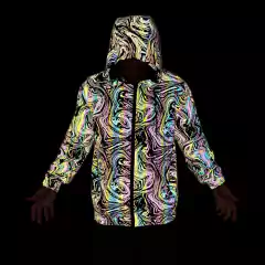 CAMPERA ROMPEVIENTO RAINBOW ONDAS HOLOGRAFICO