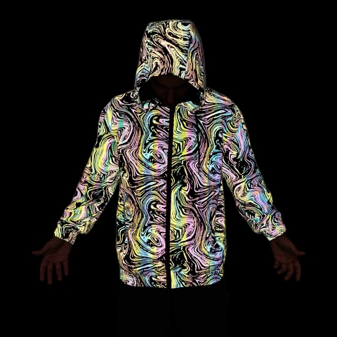 CAMPERA ROMPEVIENTO RAINBOW ONDAS HOLOGRAFICO