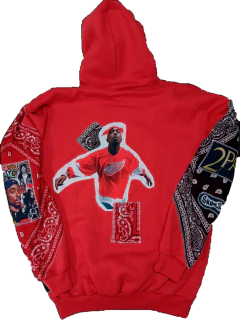 Buzo Hoodie "2PAC" Full Red - comprar online