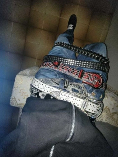 Cinto Cinturon Cowboy Bb Belt Hebilla Strass Trap Modelo 33 - tienda online