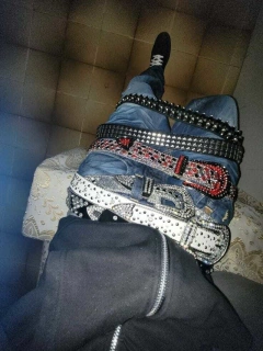 Cinto Cinturon Cowboy Bb Belt Hebilla Strass Trap Mod 14 - tienda online