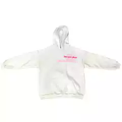 Buzo Hoodie Take Your Time Blanco Fucsia - KITCH TECH