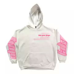 Buzo Hoodie Take Your Time Blanco Rosa - comprar online